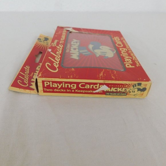 Disney 75 Years of Mickey Mouse Collectible Tin 2 packs Playing Cards Unopened - Picture 5 of 10